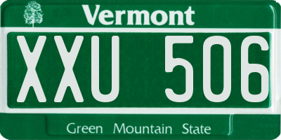 VT license plate XXU506