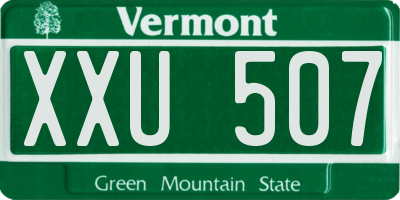 VT license plate XXU507