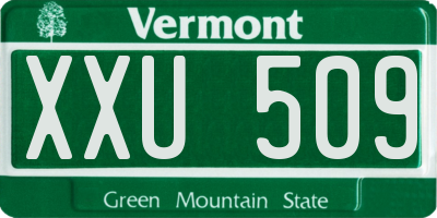 VT license plate XXU509