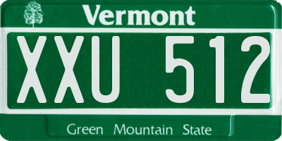 VT license plate XXU512