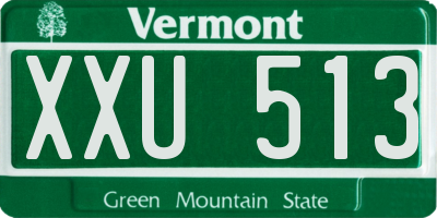 VT license plate XXU513