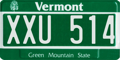 VT license plate XXU514