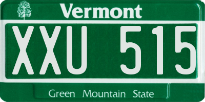 VT license plate XXU515