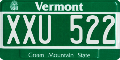 VT license plate XXU522