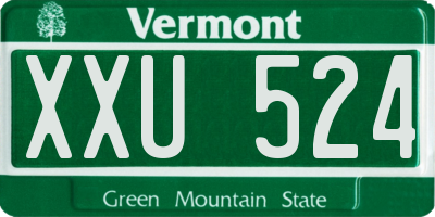 VT license plate XXU524