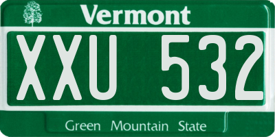 VT license plate XXU532