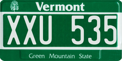 VT license plate XXU535