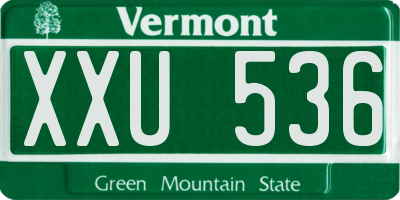 VT license plate XXU536