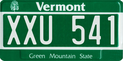 VT license plate XXU541