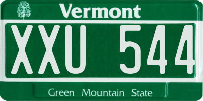 VT license plate XXU544