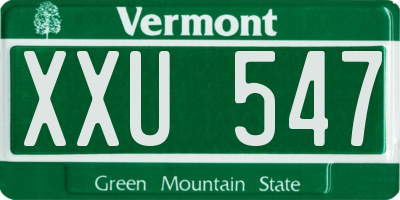 VT license plate XXU547
