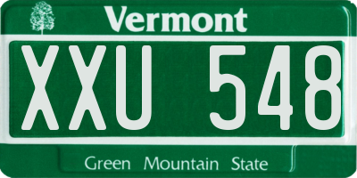 VT license plate XXU548