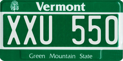 VT license plate XXU550
