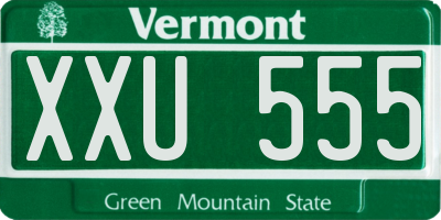 VT license plate XXU555