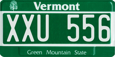 VT license plate XXU556