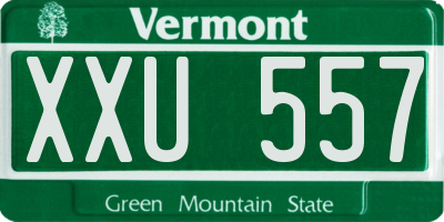VT license plate XXU557