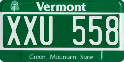 VT license plate XXU558
