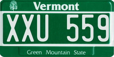 VT license plate XXU559