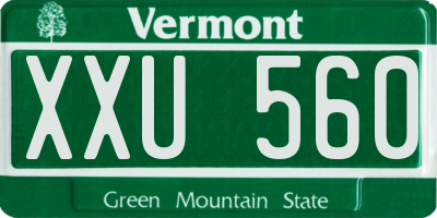 VT license plate XXU560