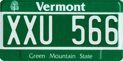 VT license plate XXU566