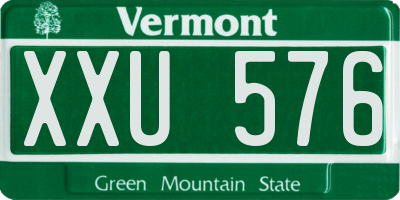 VT license plate XXU576