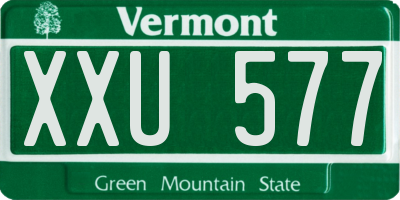 VT license plate XXU577