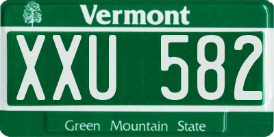 VT license plate XXU582