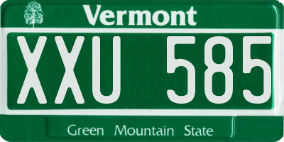 VT license plate XXU585
