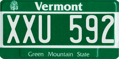 VT license plate XXU592