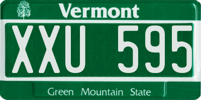 VT license plate XXU595