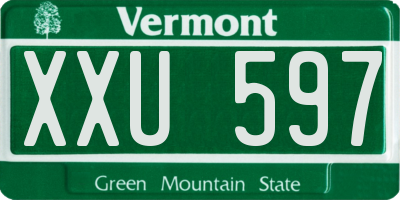 VT license plate XXU597