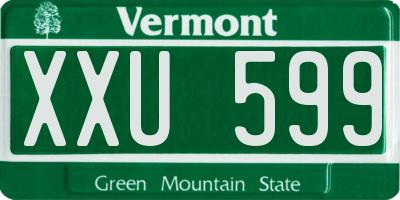 VT license plate XXU599