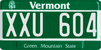 VT license plate XXU604