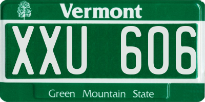 VT license plate XXU606