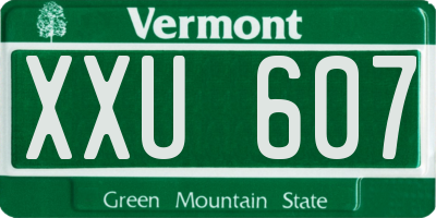 VT license plate XXU607