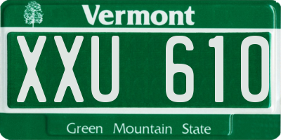 VT license plate XXU610