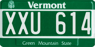 VT license plate XXU614