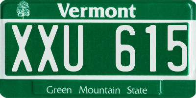 VT license plate XXU615