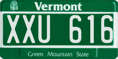 VT license plate XXU616