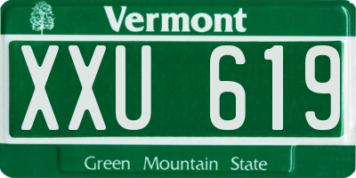VT license plate XXU619