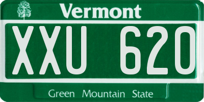 VT license plate XXU620