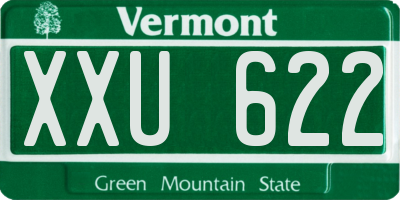 VT license plate XXU622