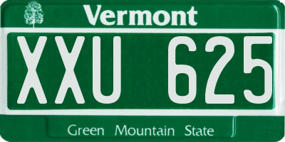 VT license plate XXU625