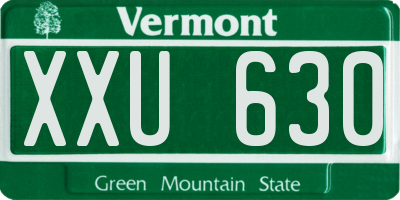 VT license plate XXU630