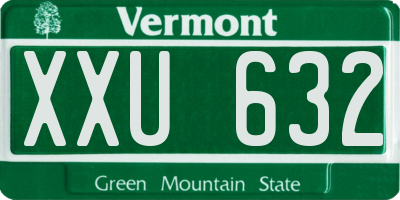 VT license plate XXU632