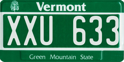 VT license plate XXU633