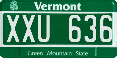 VT license plate XXU636