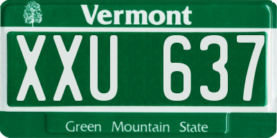 VT license plate XXU637