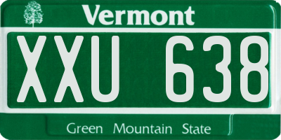 VT license plate XXU638