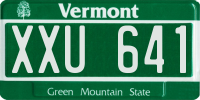 VT license plate XXU641